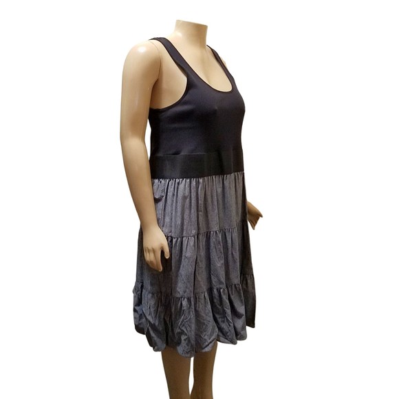 Loop 18 Junior’s Black Gray Sleeveless Cotton Tiered Dress Size 21/23 - Picture 2 of 4